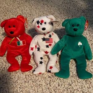 *SALE* Set of 3 International Beanie Baby bears